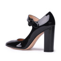 New arrival high heels sandal sexy genuine leather shoes with Thick square heel for women